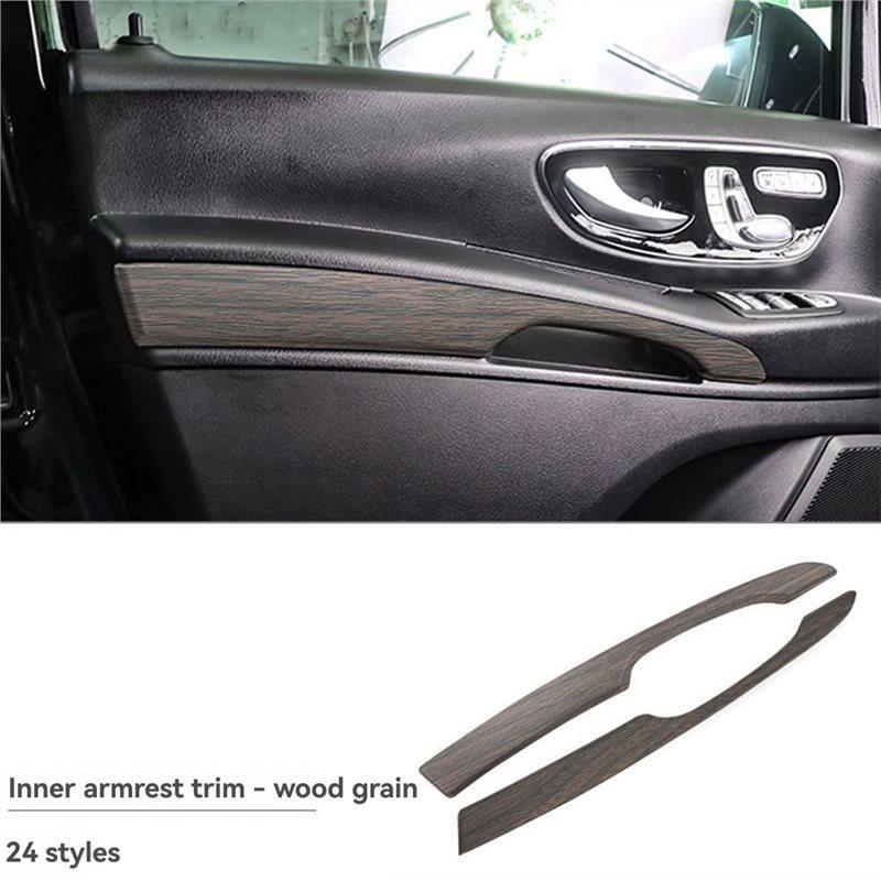Car Inner Armrest Panel For Mercedes Benz Vito 2017-2025 Door Trim Decoration Accessories Carbon Fiber
