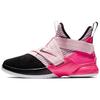 Lebron 12 Comfortable Slip Resistant Cushioning Abrasion Resistant Mid Top Children's Basketball Shoes Black Pink AA1352-666