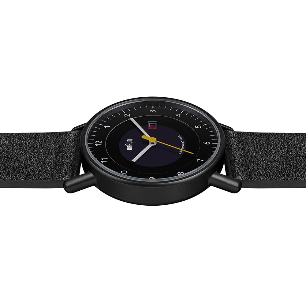 BRAUN Solar Watch for and Black Leather Strap with Black BN0301BKBKG Men, Women, Unisex, Case,