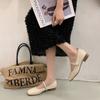 Fairy Wind Mary Jane Single Shoes Women's Shoes 2025 New Spring and Summer New Flat Bottom Shallow Mouth Square Head Thick Heel Soft Sole Shoes