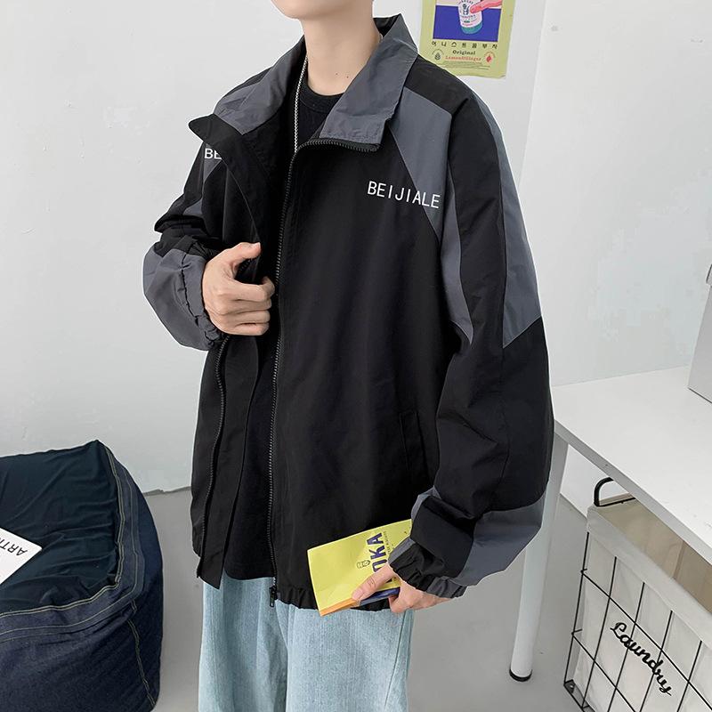 

Мужские модели весна-осень свободного покроя большого размера в стиле ретро, с воротником-стойкой, в стиле кэжуал, спортивное пальто XS