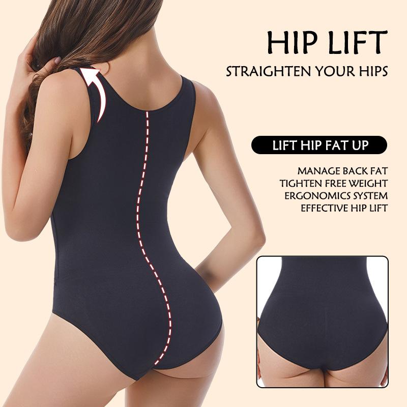 Tvarovací body se zapínáním na knoflíky pro ženy: Jednodílné plavky/body tvarující postavu a zvedající hýždě s stahováním v pase, Korzet pro plnoštíhlé