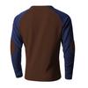 Men's Cross-Border Casual Raglan Sleeve Patchwork Round Neck Waffle Knit Sweatshirt for Spring/Autumn