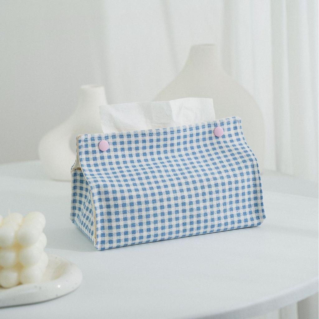 Stylish Desktop Tissue Box Ins Aesthetic Table Fabric Organizer Car Napkin Holder Natural Linen Cover Car Tissue Case Home Decor