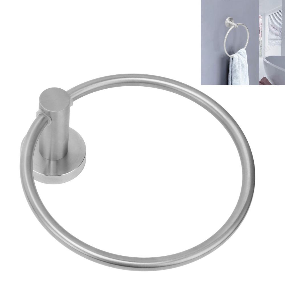 Stainless Steel Towel Ring Wall Mounted Towel Rack Simple Hand Towel Ring  Space Saving Brushed