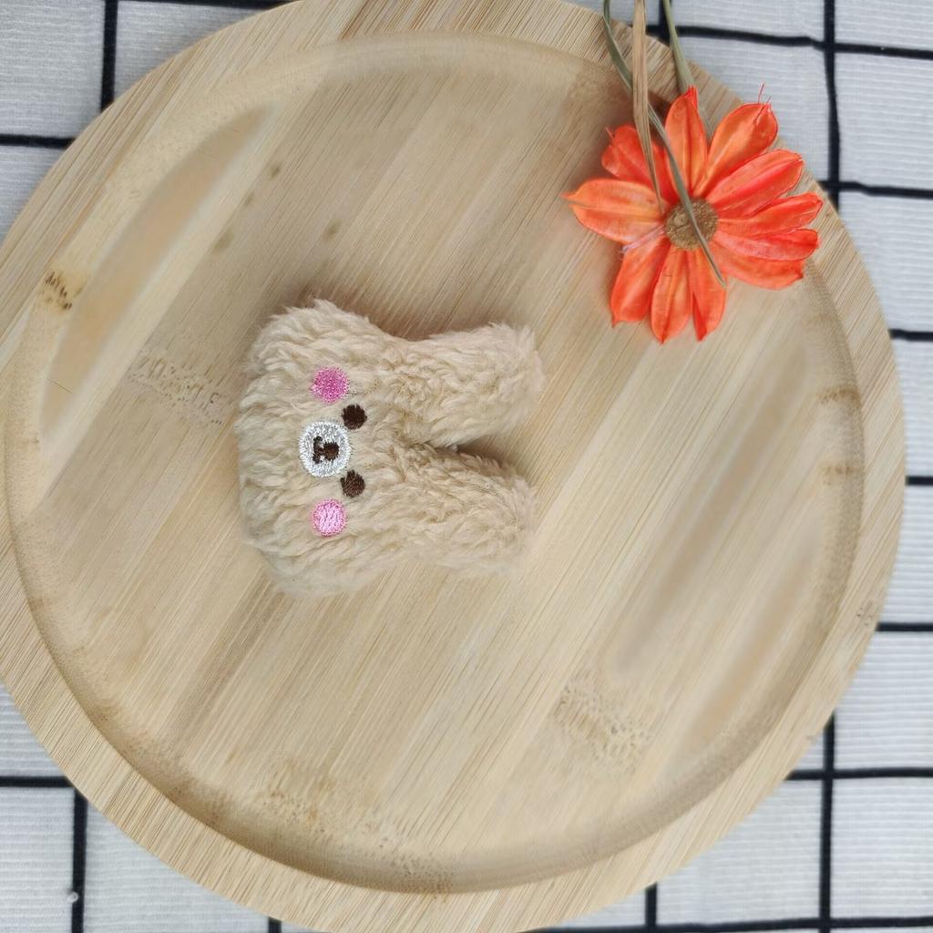 Korean Version of Cartoon Rabbit Plush Brooch Cute Blush Rabbit Keychain Doll Animal Doll Brooch Small Gift