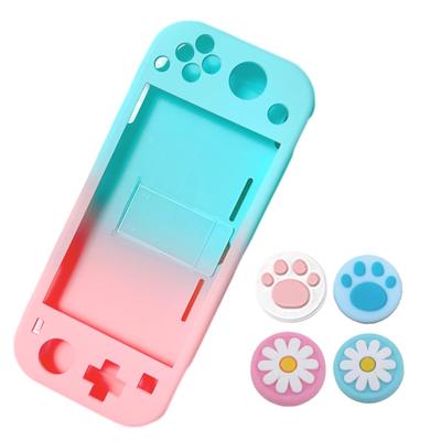 Lite Compatible with SWITCH Full Protective Shell Hard Switch with 4 Caps [Switch Only] Lite, Cover, Case, Cover, Lite, Joy-con (pink/blue)