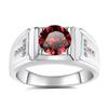 Men's GRA Moissanite Diamond Ring, PT950 Plated, S925 Sterling Silver, Simple Fashion Design.