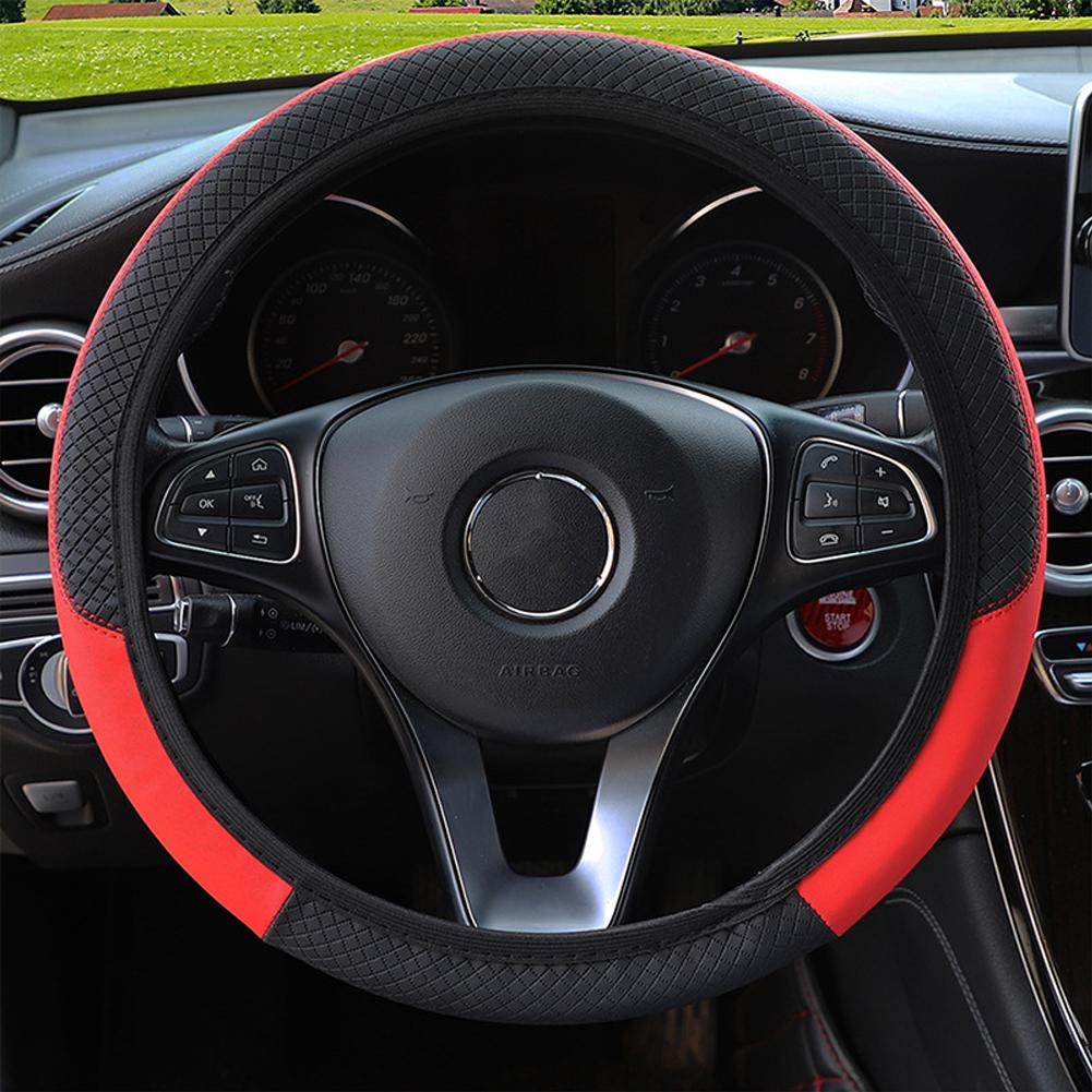 Sport Car Steering Wheel Covers Anti-Slip PU Leather fit 37~38cm Steering Wheel Car-styling 9 Colors Auto Accessoires Universal