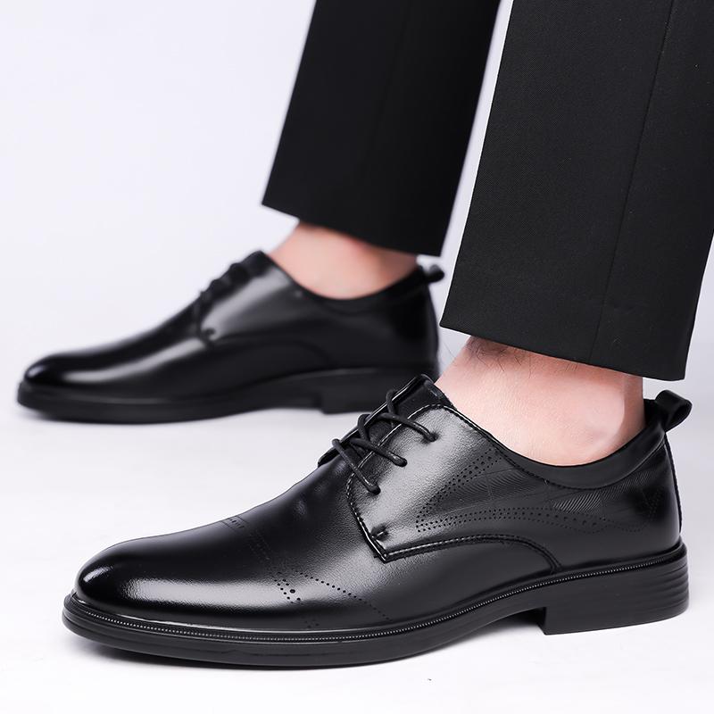 Luxury Brand Male Dress Flats New Classic Men Oxfords Shoes Men Lace-Up Business Shoes All-match Male Casual Leather Footwear