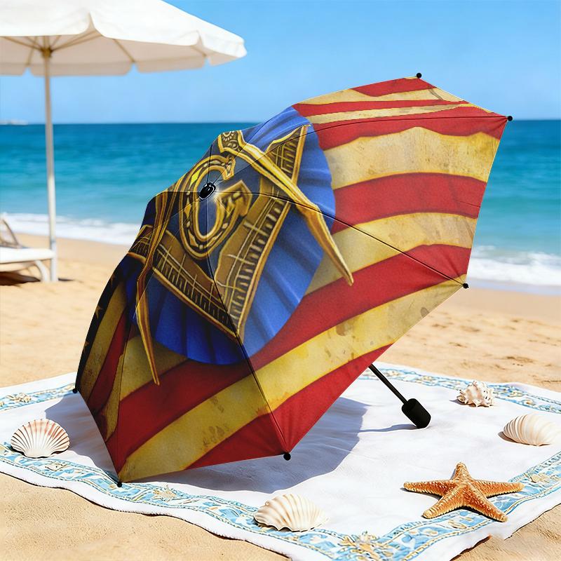 1pc Illuminati All-Seeing Eye Umbrella Portable Folding Umbrella Iron Frame Hole Bone Structure Outdoor Home Umbrella