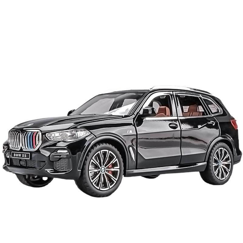 

1/24 Модель автомобиля BMW X5 из сплава Литая модель автомобиля Звук Свет Коллекция для автолюбителей Детский подарок на день рождения Металлические игрушки для мальчиков Модные украшения чёрный