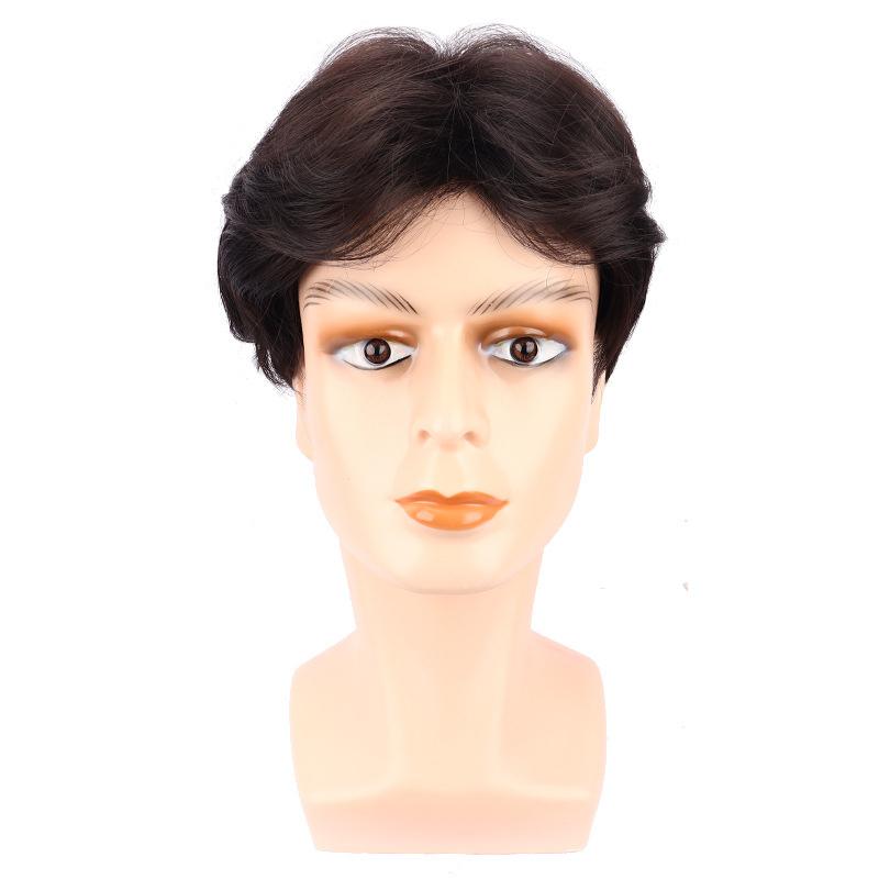 

Синтетические короткие кудрявые парики для мужчин Парик для волос с челкой Модная прическа Натуральные мужские парики На каждый день Косплей