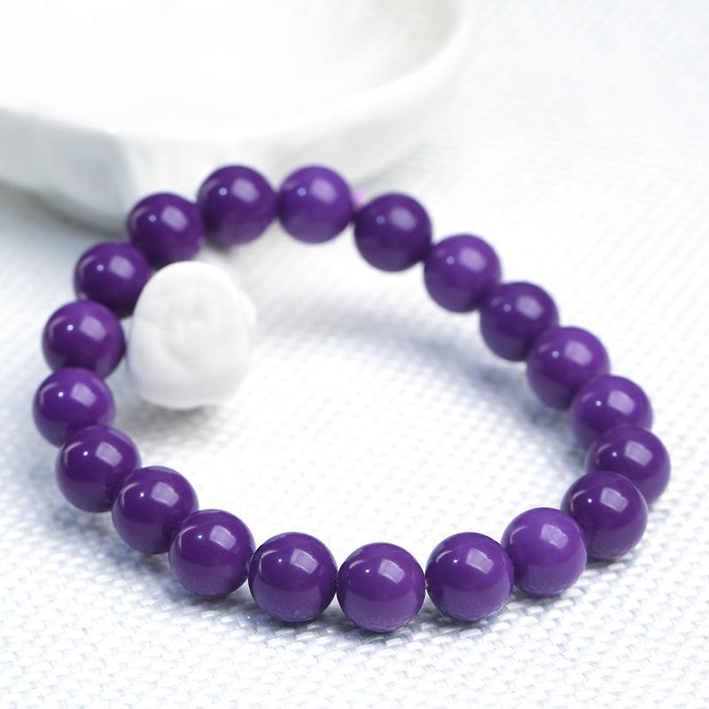 Hongchu Crystal Natural Purple Mica Round Bead Bracelet Purple Fragrant Micaite Mica Bracelet