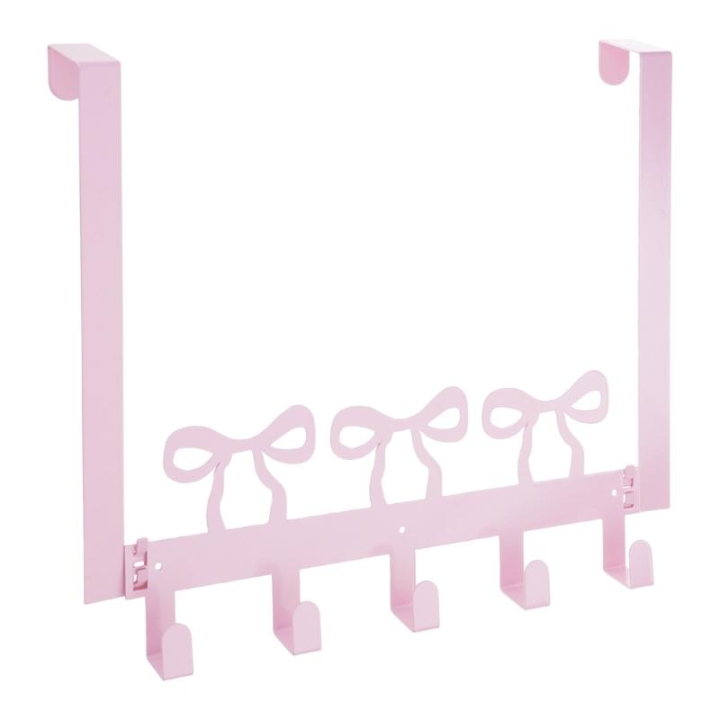 Butterfly Bows Door Mount Hook Strong Metal Construction Hanging Towel Rack For Hanging Multiple Household Items