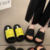 Super Popular Woven Thick-bottomed Bread Slippers Women's Summer Wear 2025 New Fashion High-end Beach Cool Slippers