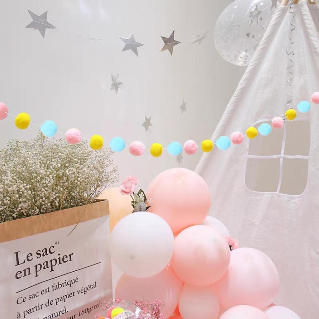 Macaron Color Ball Banner: Children's Room and Festival Hanging Decor