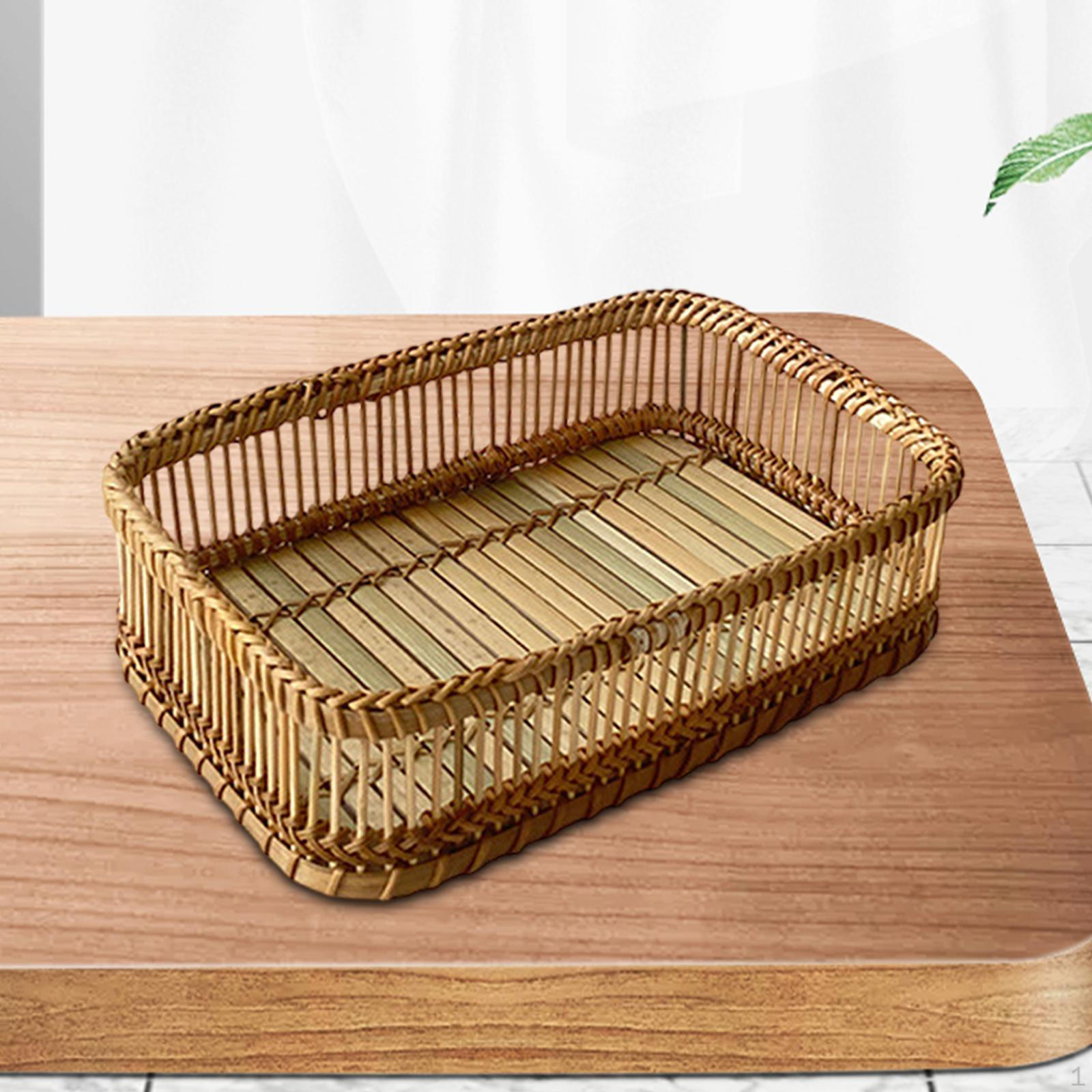 

Корзина из ротанга ручной работы для хранения и организации домашних нужд 28cmx20cmx8cm