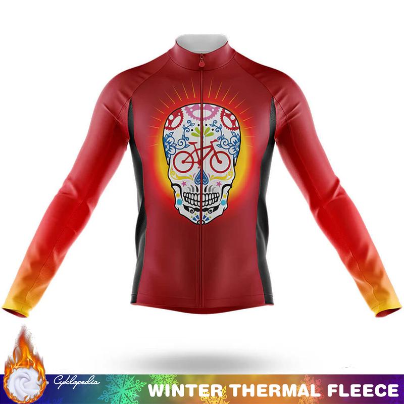 SKULL Cycling Jersey Fleece Outfit 2026 Winter Thermal Mens Clothes Uniform Man Road Bikes Men Retro Clothing Men's Biking Cycle