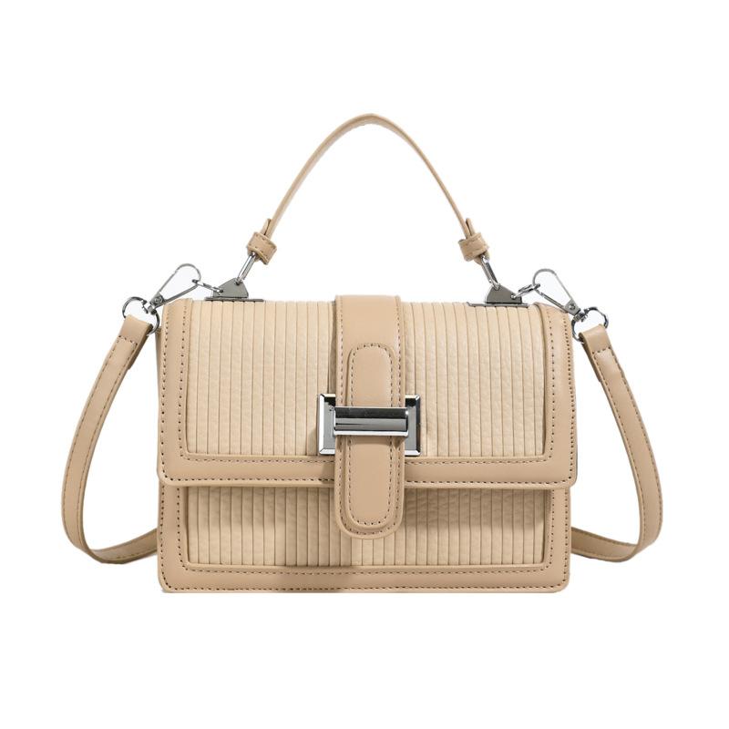 Fashion contrasting color commuter portable small square bag new simple shoulder bag capacity temperament versatile messenger bag