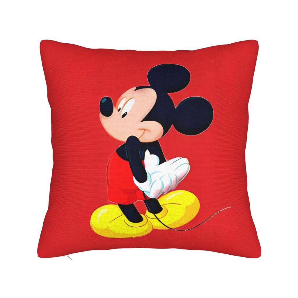 Mickey Mouse Kuddfodral Polyester Kudde för Soffa Söt Känd Tecknad, Avslappnade Kuddfodral