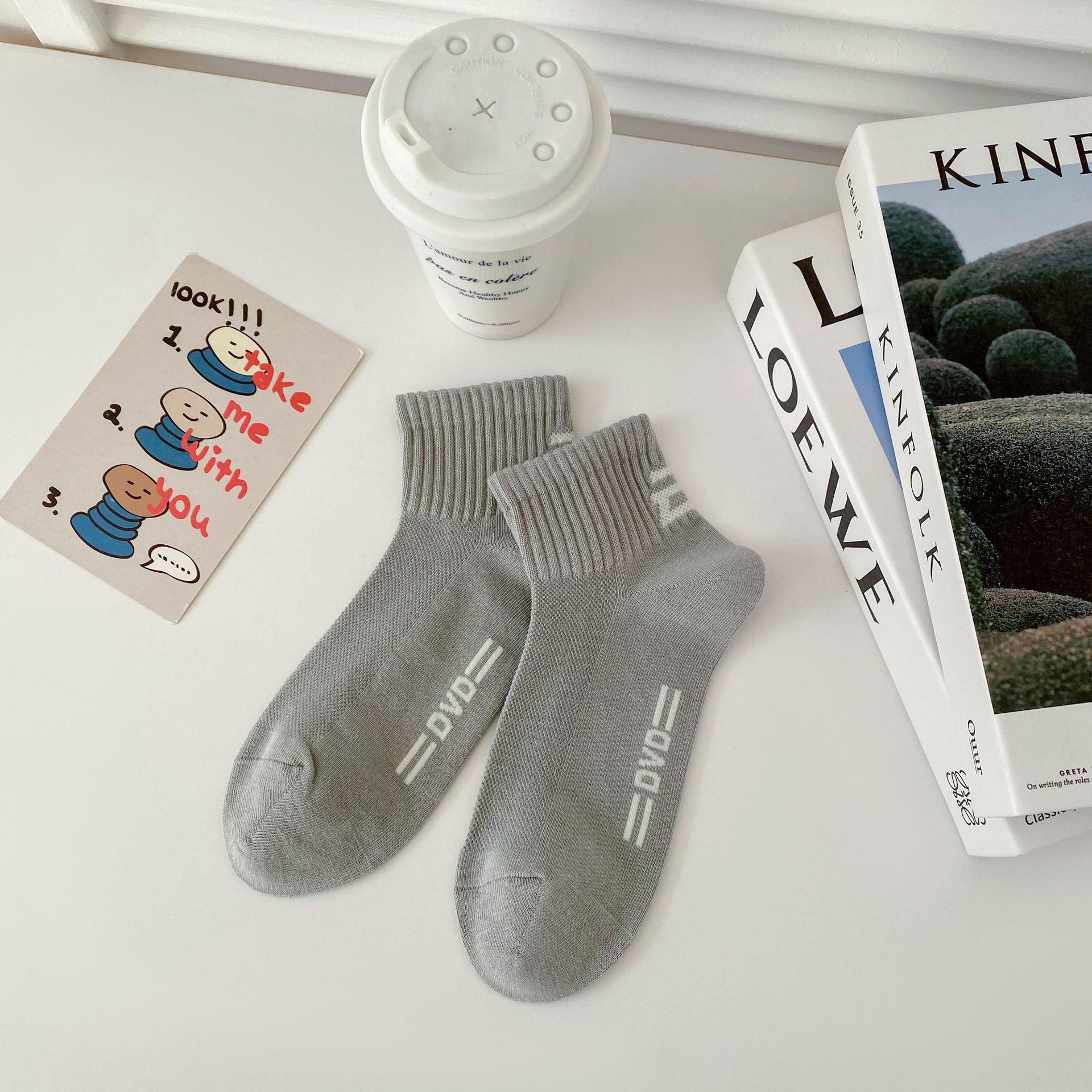 

Носки Zhuji мужские хлопковые короткие носки весна-лето сетчатые белые носки-лодочки впитывающие пот дышащие короткие спортивные носки One Size светло-серый