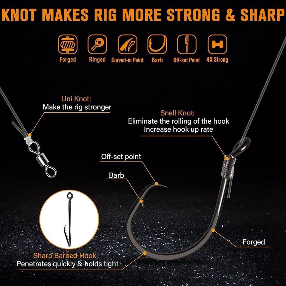 3pcs Catfish Rigs Catfish Float With Hook For Catfish Crappie Trout Fishing Tackle Accessories Equipment Rig 6/0 8/0