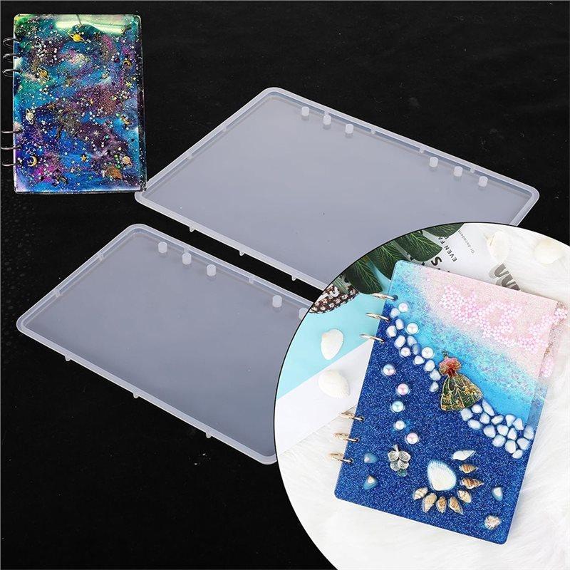 Binder Hole Silicone Resin Notebook Cover Mold Set-3 Sizes A5, A6, A7 For DIY Crafts