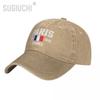 Bandiera della Francia EST Parigi Cappellino da baseball unisex per adulti in denim lavato color carbone Cappellino da camionista patriottico unisex in cotone vintage da papà