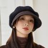 Fleece Warm Octagonal Hat Women's Autumn and Winter Outdoor Windproof Ear Protection Beret British Retro Cap