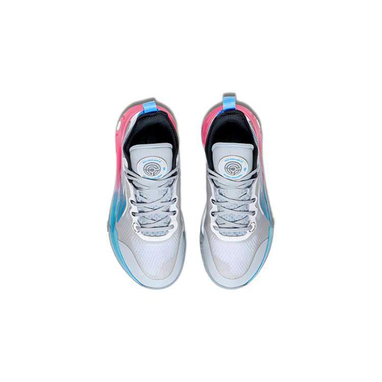 Li Ning Youth Pioneer Ling Premium 3.0 Sports Shock Absorbing Wear Resistant Low Top Basketball Shoes Kids basketball shoes Gray Pink YKBT024-1