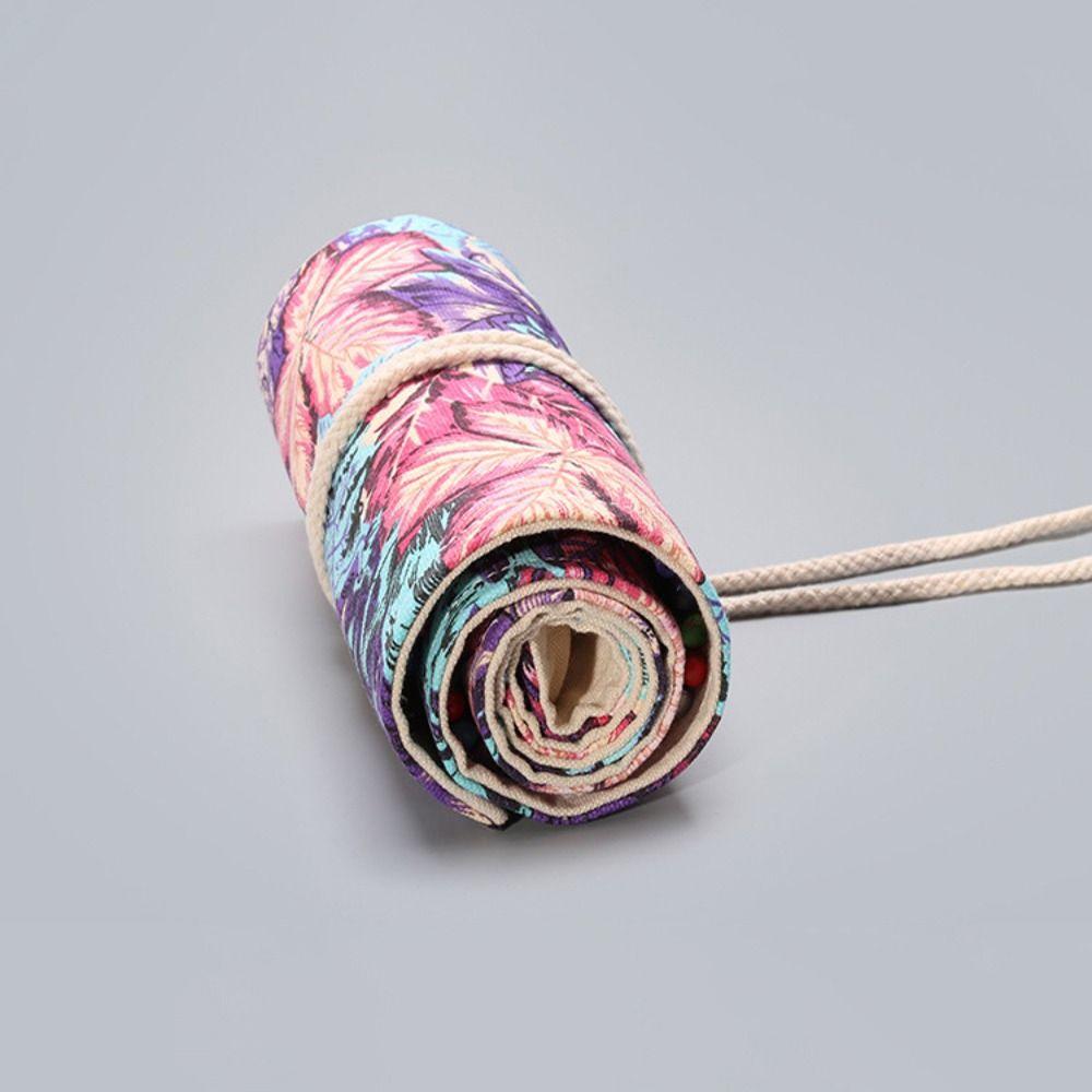 Canvas Pencil Case Colorful Cloth Pencil Bag Cute Makeup Wrap Holder Student School Supplies