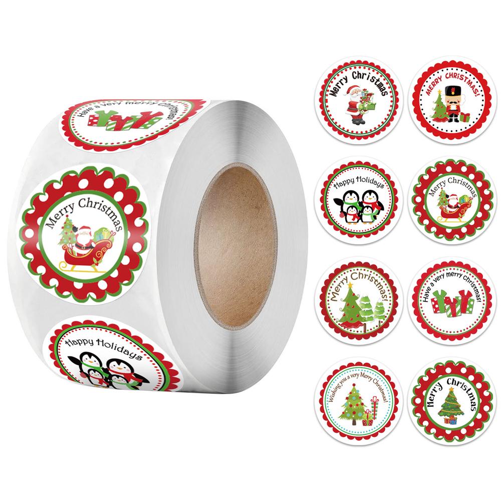 100-500Pcs Premium-Quality White Merry Premium-Quality Christmas Premium-Quality Label High-Standard Stickers Premium-Quality For High-Standard Card