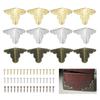 12 Pcs Decorative Antique Brass Golden Silvery Jewelry Wine Gift Box Wooden Case Chest Edge Cover Corner Protector Guard with Nails