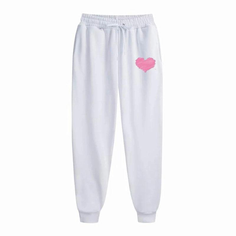 2025 Damen Herzdruck Sweatpants Täglich Lässig Outdoor Mode Einfache Sport Jogginghose Freizeit Fitness Jogginghose Fleecehose