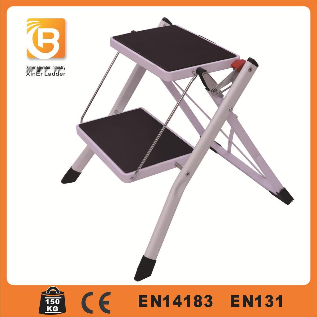 Non-Slip Folding Two-Step Household Ladder: Ideal for Kitchens, Cars, Fishing, and Kids