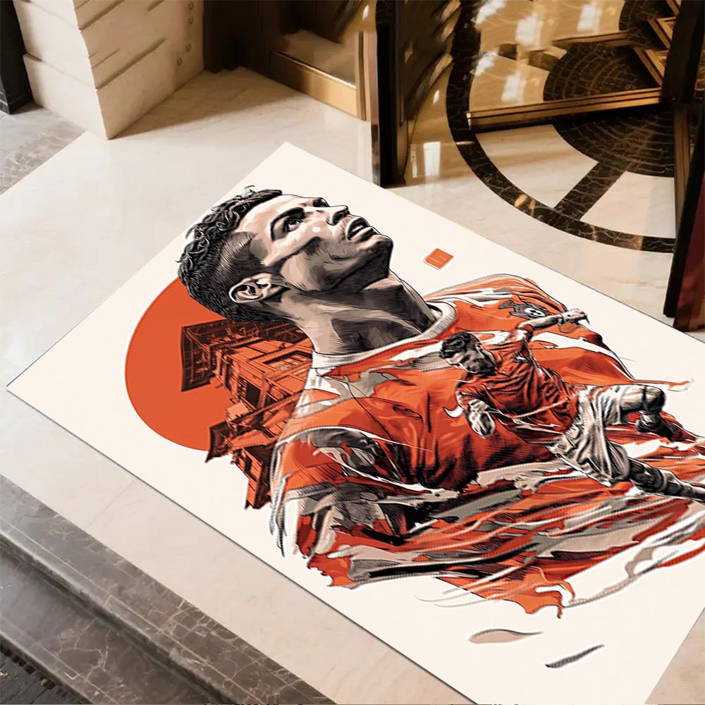 Ronaldo's Celebration Moment Floor Mat Perfect for Dormitory Foyer Study Room Outdoor Antislip Carpet Decorate Offices