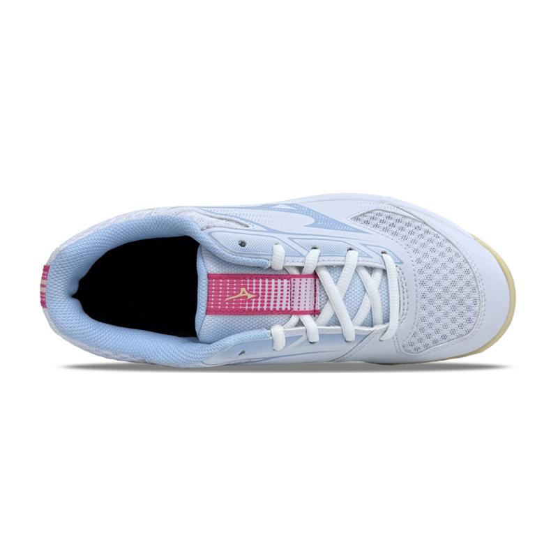 Mizuno Cyclone Speed 5 White Blue Tint Women Sneakers Calypso-Coral Pale-Banana V1GC258030