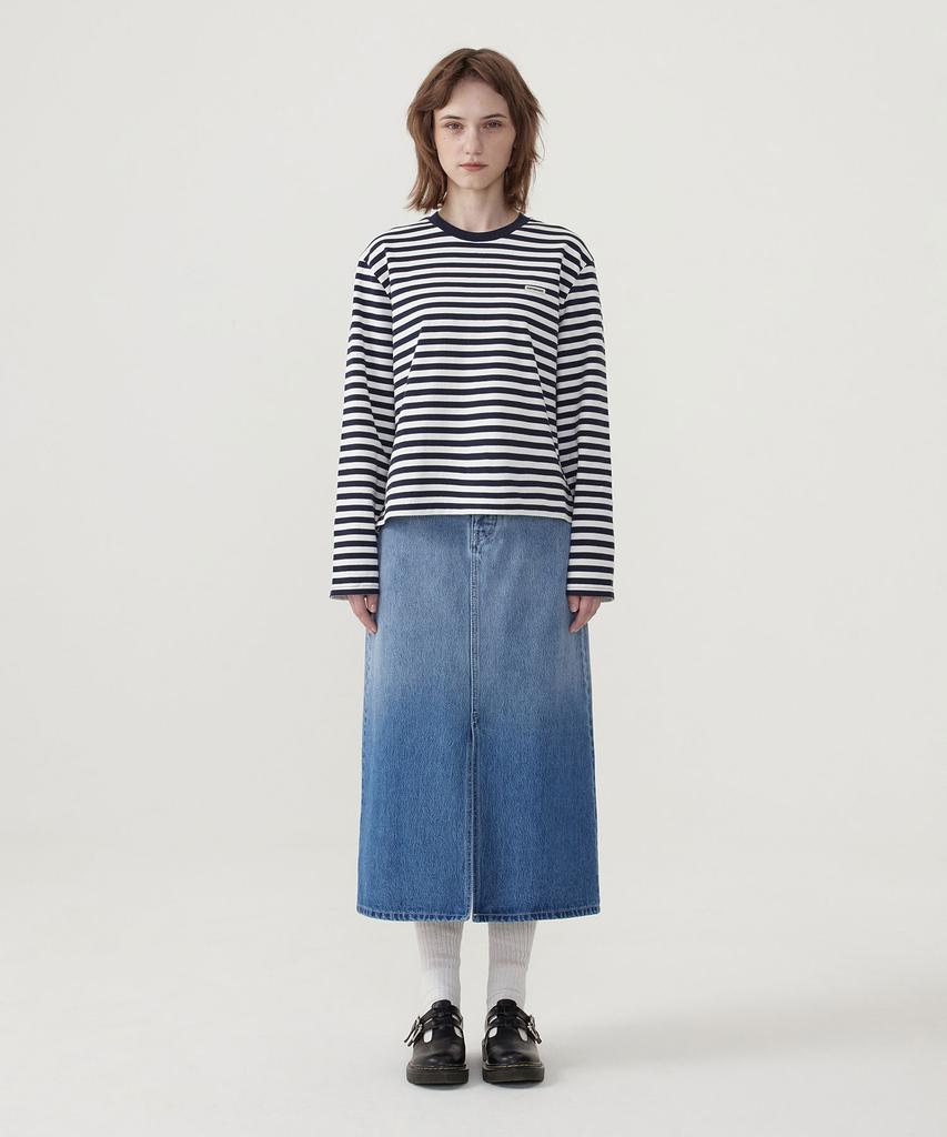 COVERNAT WOMAN Striped Long Sleeve Navy