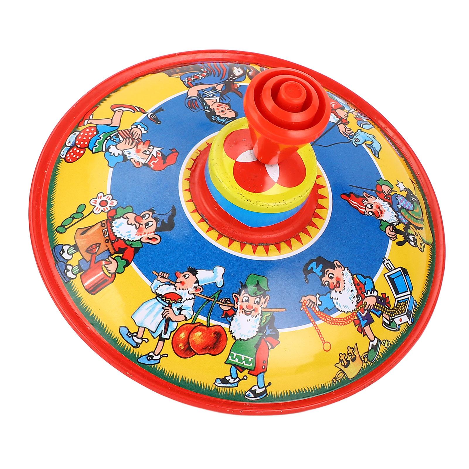 

Tin Toy Iron Handicrafted Retro Rotating Music Tin Top Toy for Bar Party Holiday
