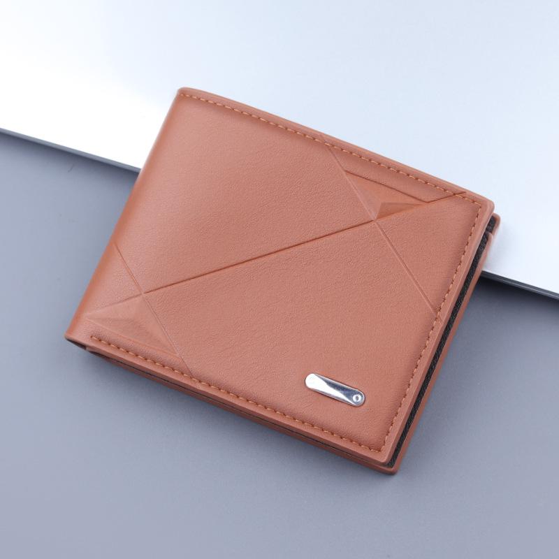 Men's Leather All-in-One Folding Card Holder Wallet with Large Capacity