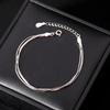 Luxury 925 Silver Double Layer Chain knotted Bracelet for Woman Minimalist Geometric Collage Bracelet Women's Jewelry