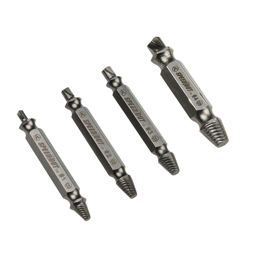 4pcs Damaged Screw Extractor Drill Bits Set Broken Speed Out Easy Out Bolt Stud Stripped Screw Remover Tool