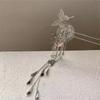 Women Fashion Creative Butterfly Flower Hairpins Exquisite Long Tassel Wedding Headwear Zinc Alloy Material Accessories Gifts
