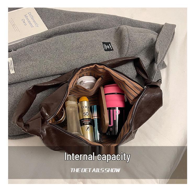 Lux Retro Soft Leather Pleated Dumpling Bag - Versatile Large Capacity Shoulder/Crossbody for Commuting