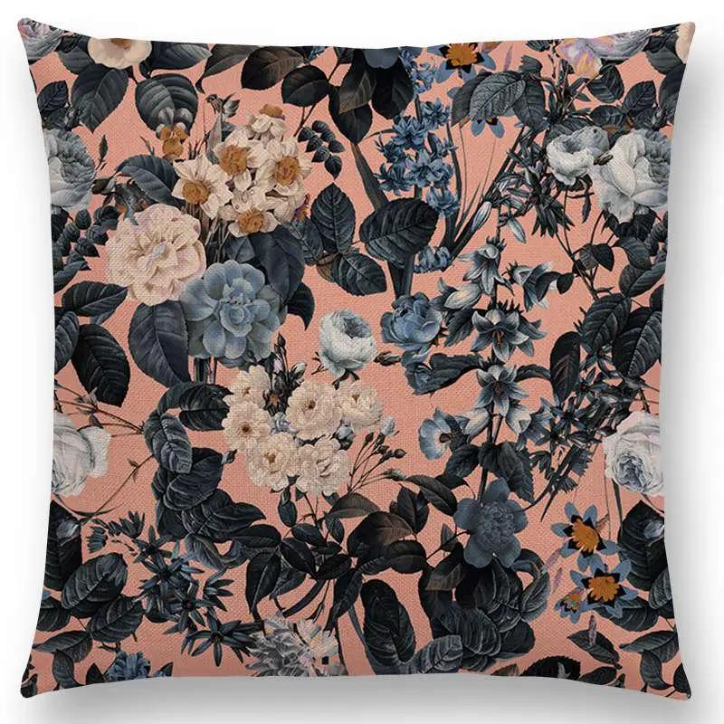 Latest Exotic Garden Summer Natural Flowers Leaf Botanical Tropical Jungle Cushion Cover Car Home Decor Sofa Throw Pillow Case