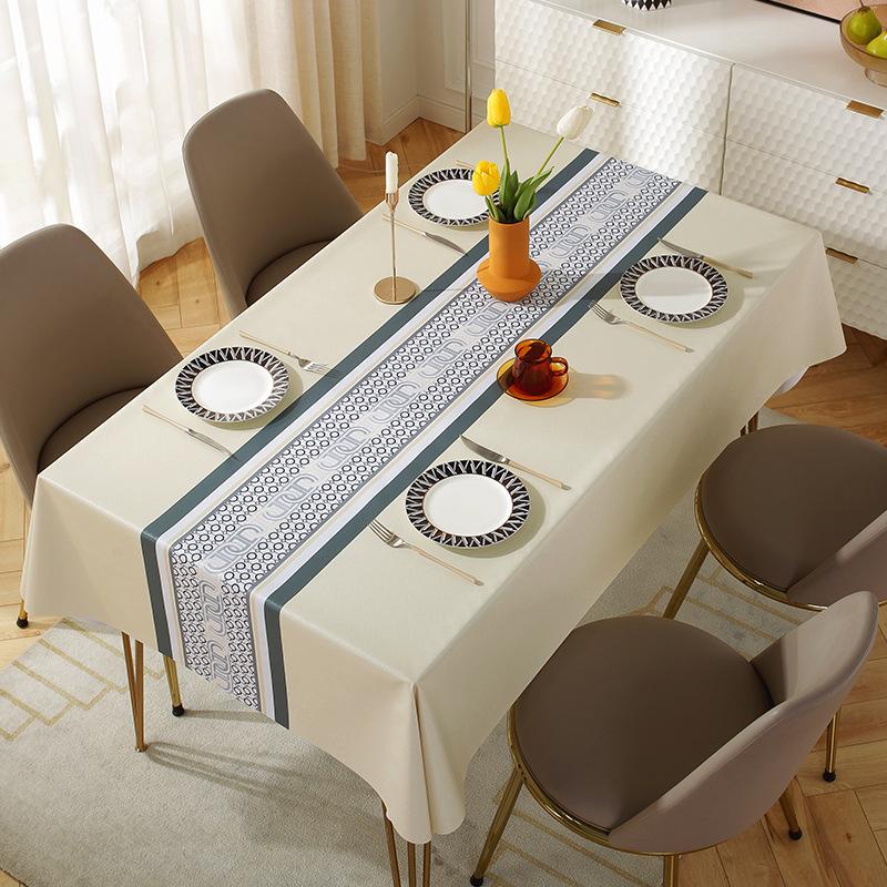 Tablecloth Fabric Waterproof And Oil-Proof Leave-In Rectangular Tablecloth Dining Table Cloth Coffee Table Pvc Student Desk Mat