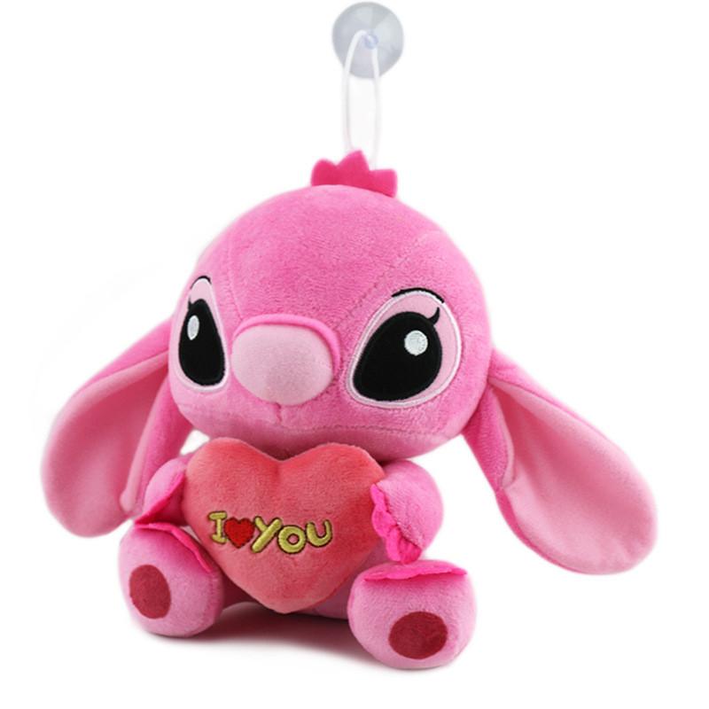 Entzückendes und weiches Stitch Plüschtier für Paare im kreativen Geschenkdesign in Blau- und Rosatönen