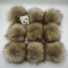 Artificial Fur Pom-Pom Hat with Faux Raccoon, Fox, and Rabbit Pom-Poms