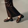 73Hours Women's Square Heel Round Toe Loafers